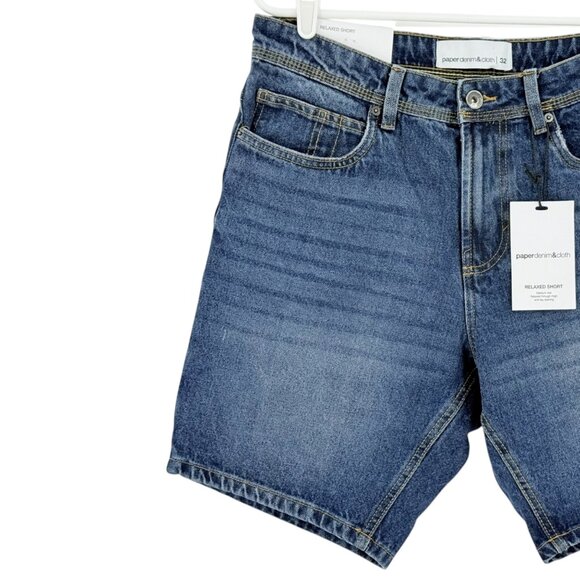 Paper Denim & Cloth Men's Cotton Relaxed Fit Vesta Blue Denim Shorts Size 32 NWT - Picture 3 of 12